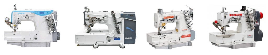 плоскошовные машины для трикотажа Jack W4-D-01GB, MAQI W1-01CB, Siruba F007KD-W122-364-FHA-DFKU, BAOYU GT-500D-01UTD